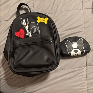 Marc Tetro Boston Terrier Backpack and Pouch Set